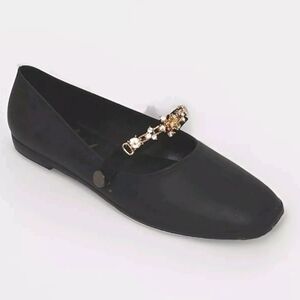 Sofab Ballet Flats US 6 Detachable Bejeweled Strap Slip-On Waterproof Shoes